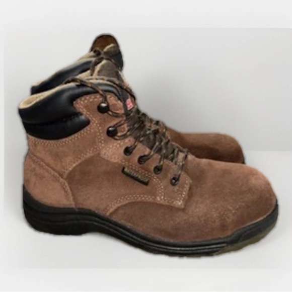 Brahma Women's Diane II Leather Waterproof Work Boots Steel Toe Brown US 8.5 - Picture 1 of 7